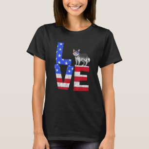 Siberian Husky Dog USA Flag Sonnenbrille 4. Juli T-Shirt