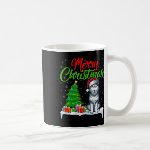 Siberian Husky Dog Weihnachtsbaum Licht Funny Xmas Kaffeetasse