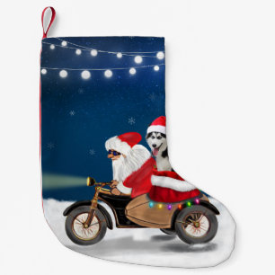 Siberian Husky Dog Weihnachtsmann Kleiner Weihnachtsstrumpf