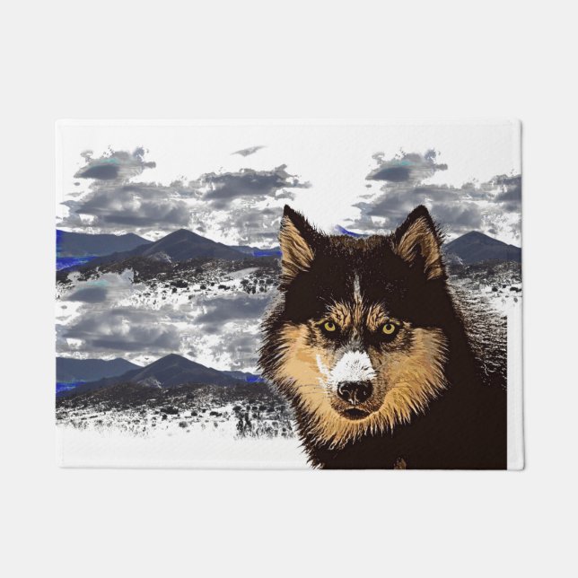 Siberian Husky Door Mat Fußmatte (Vorderseite)