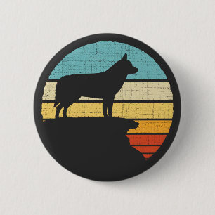 Siberian Husky Eigentümer Retro Vintag Doppy Puppy Button