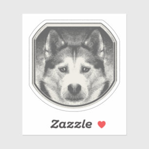 SIBERIAN HUSKY FACE AUFKLEBER