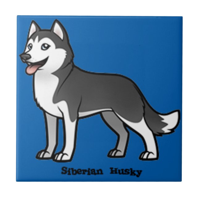 Siberian Husky Fliese (Vorderseite)