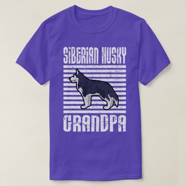 Siberian Husky Grandpa Proud Hunde T-Shirt (Design vorne)