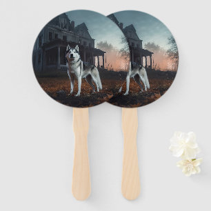 Siberian Husky Halloween Beängstigend Fächer