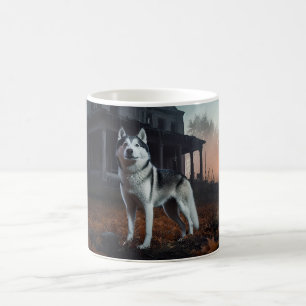 Siberian Husky Halloween Beängstigend Kaffeetasse
