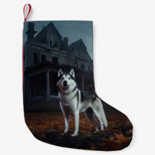 Siberian Husky Halloween Beängstigend Kleiner Weihnachtsstrumpf