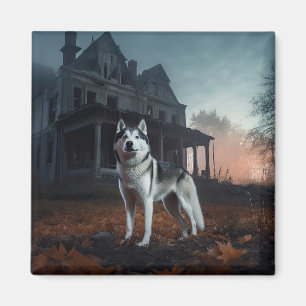 Siberian Husky Halloween Beängstigend Magnet