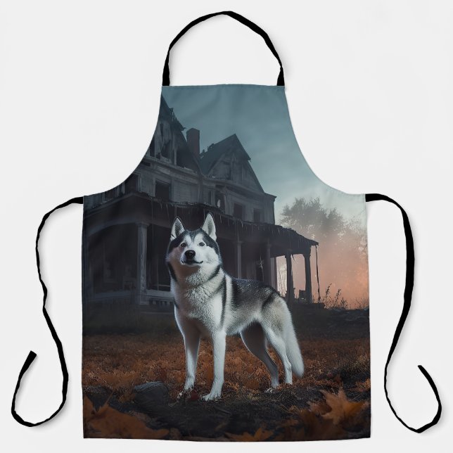 Siberian Husky Halloween Beängstigend Schürze (Vorderseite)
