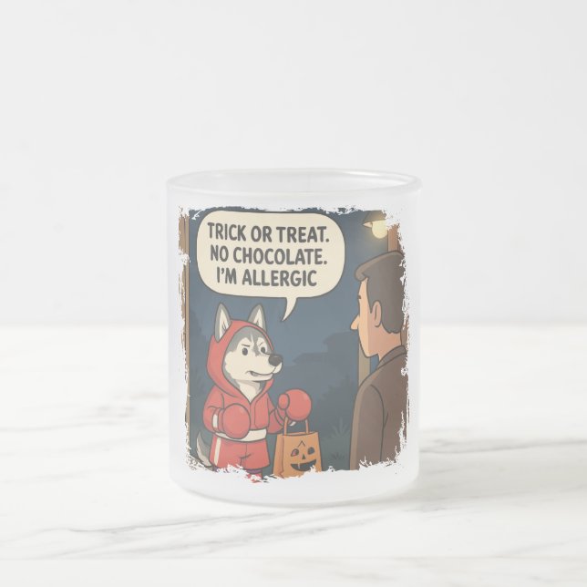 Siberian Husky Halloween TShirt Mattglastasse (Mittel)