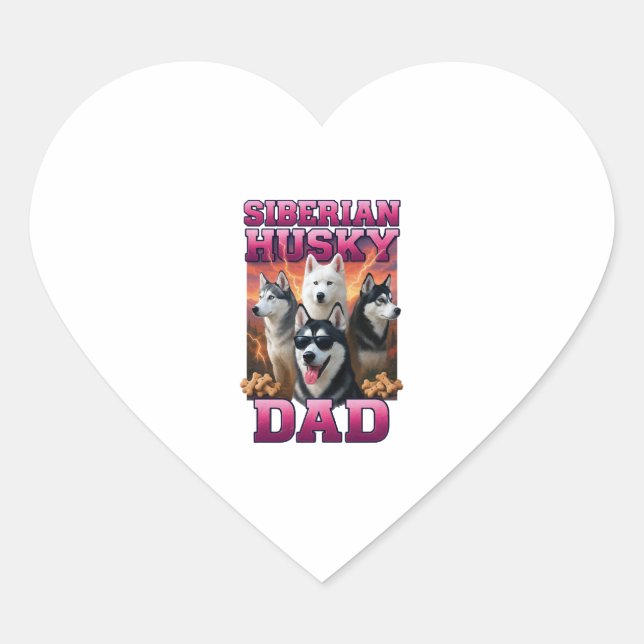 Siberian Husky Herz-Aufkleber (Vorderseite)