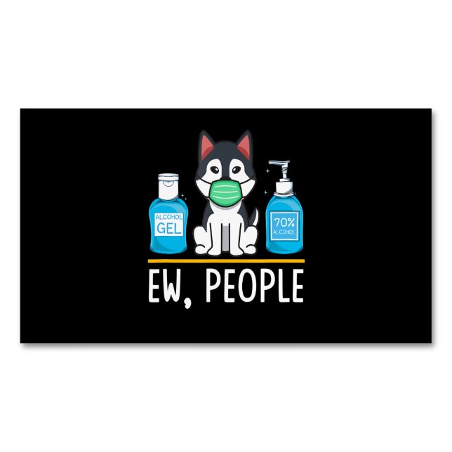 Siberian Husky Hund Gesicht Maske Hand Sanitizer F Magnetische Visitenkarte (Vorderseite)
