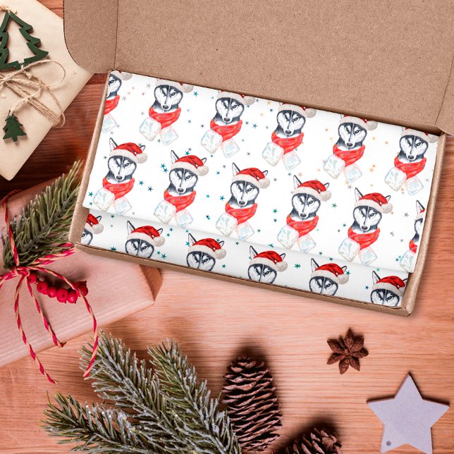 Siberian Husky Hund züchten Weihnachtsstars Seidenpapier (Von Creator hochgeladen)