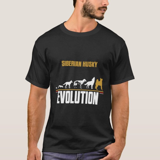 Siberian Husky Hunde Evolution T-Shirt (Vorderseite)