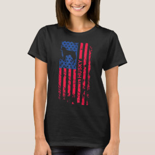 Siberian Husky Hundeliebe Patriotische amerikanisc T-Shirt
