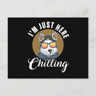 Siberian Husky im Just here Chilling Dog Breed Gif Postkarte