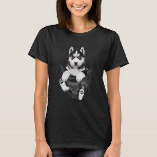 Siberian Husky In Pocket Puppy T-Shirt
