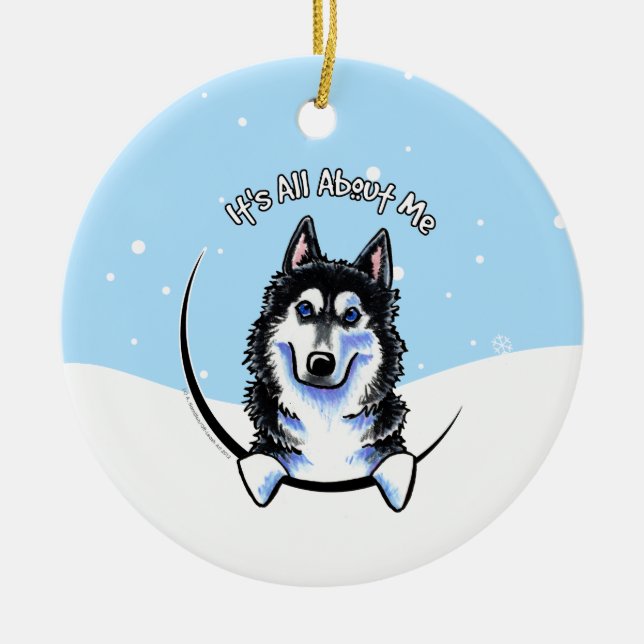 Siberian Husky its all About Me Christmas Keramik Ornament (Vorne)