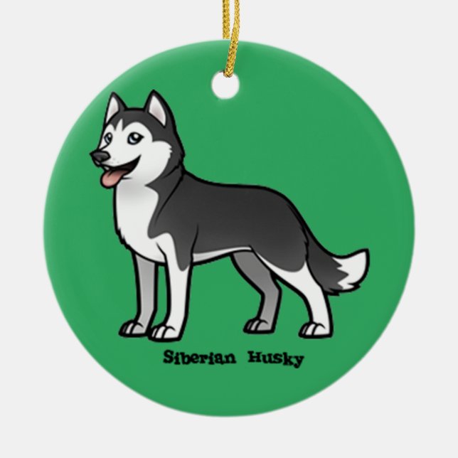 Siberian Husky Keramik Ornament (Vorne)