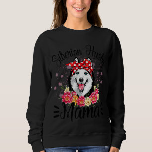 Siberian Husky Mama Florals Niedlich Hunde Mama Mu Sweatshirt