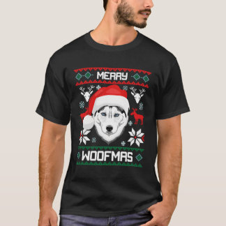 Siberian Husky Merry Woofmas für T-Shirt