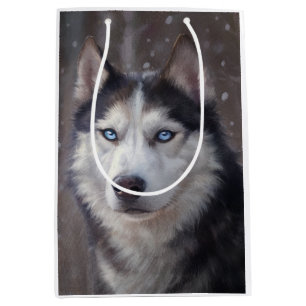 Siberian Husky Mittlere Geschenktüte