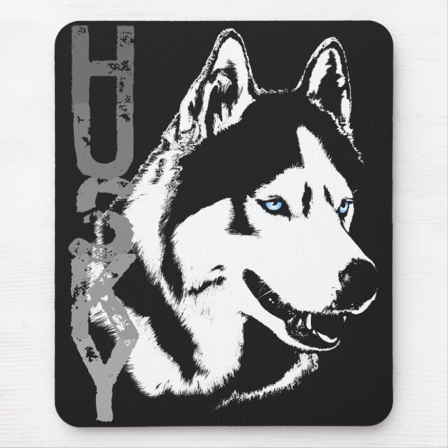 Siberian Husky Mousepad gibt Malamute Wolf Dogs (Vorne)