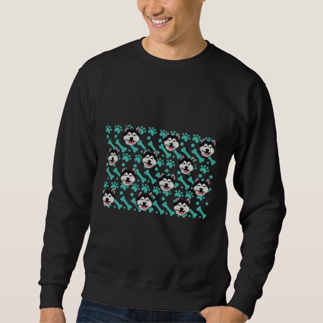 Siberian Husky Niedlich Funny Funny Fask Huskies D Sweatshirt (Vorderseite)