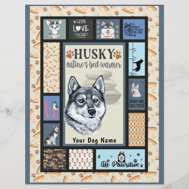 Siberian Husky Owner Lover Funny Keepake Quilt (Rückseite)