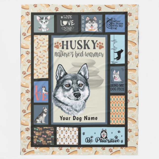 Siberian Husky Owner Lover Funny Keepake Quilt Fleecedecke (Vorderseite)