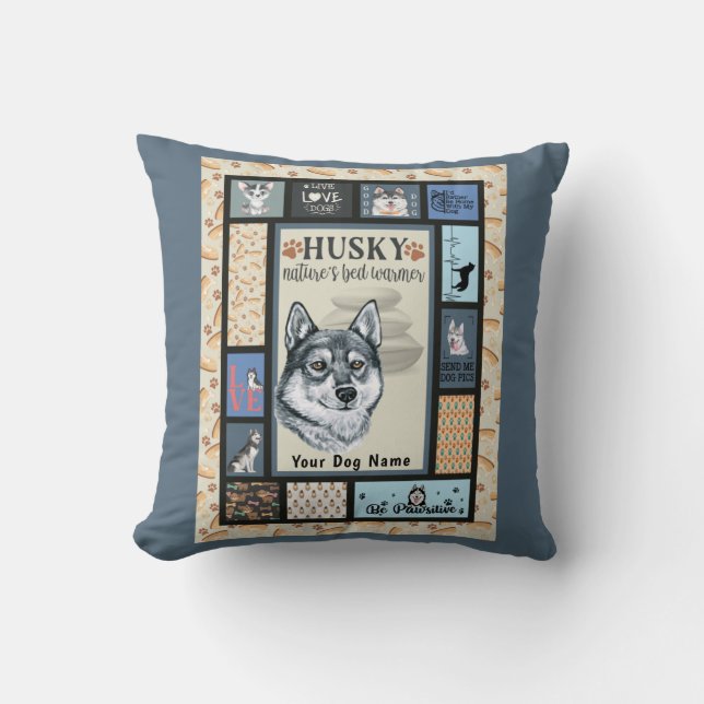 Siberian Husky Owner Lover Funny Keepake Quilt Kissen (Vorderseite)