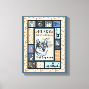 Siberian Husky Owner Lover Funny Keepake Quilt Leinwanddruck