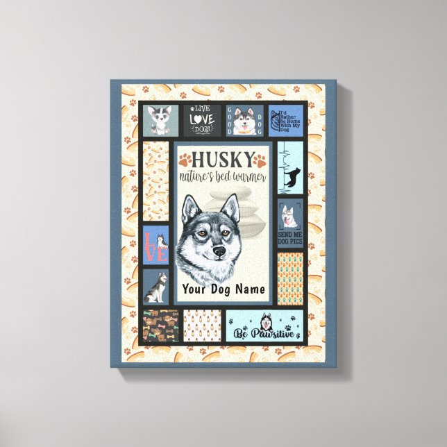 Siberian Husky Owner Lover Funny Keepake Quilt Leinwanddruck (Vorderseite)