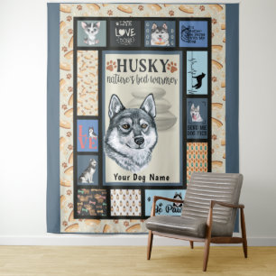 Siberian Husky Owner Lover Funny Keepake Quilt Wandteppich