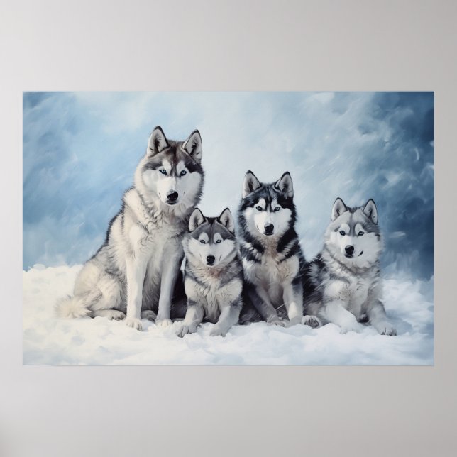 Siberian Husky Pack Poster (Vorne)