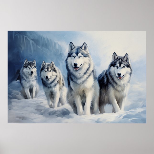 Siberian Husky Pack Poster (Vorne)