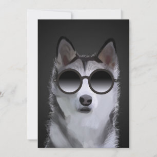Siberian Husky Painting - Birthday Greeting Card  Feiertagskarte