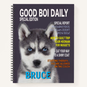 Siberian Husky Parody Magazine Cover Notizbuch