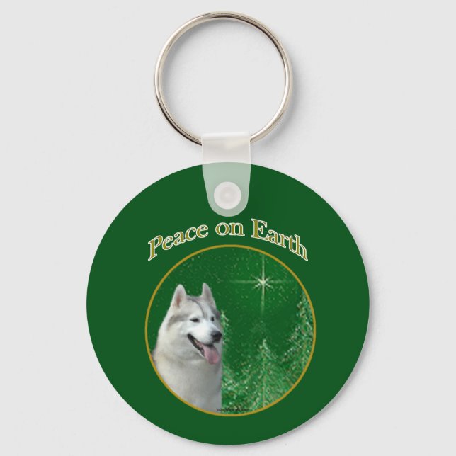 Siberian Husky Peace Schlüsselanhänger (Vorderseite)