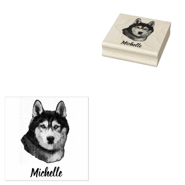 Siberian Husky Personalisiert Gummistempel (Stempel)
