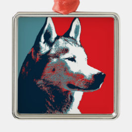 Siberian Husky Political Parody Poster Ornament Aus Metall