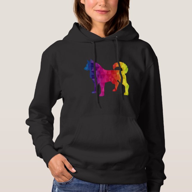 Siberian Husky Poly Graphic Funny Funny Idea Mama  Hoodie (Vorderseite)