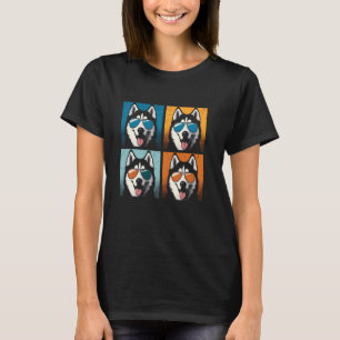 Siberian Husky Pop Kunst, Dichtung und Musik - Vin T-Shirt