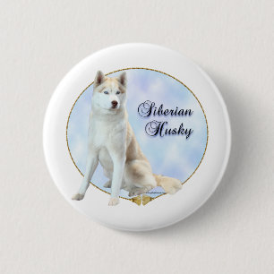Siberian Husky Portrait - Schaltfläche Button