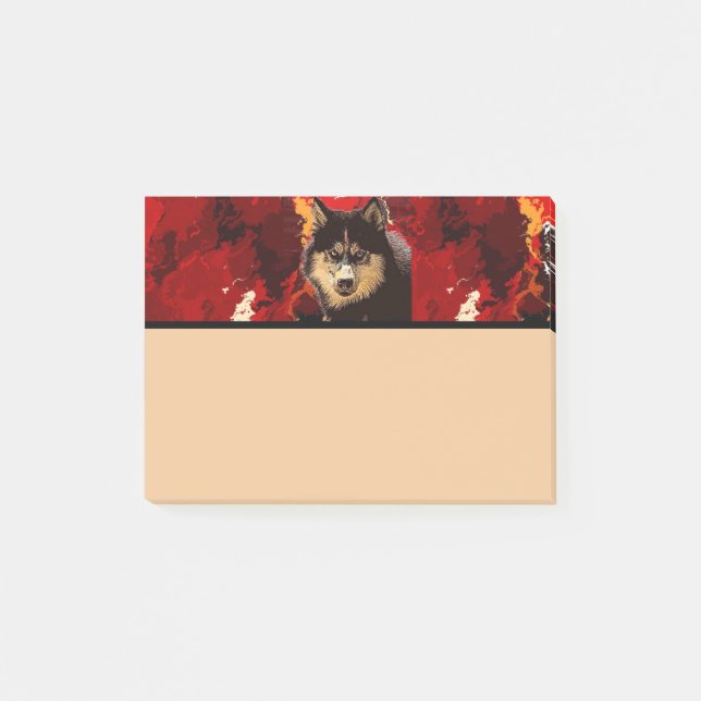 Siberian Husky Post-It-Noes Post-it Klebezettel (Vorderseite)