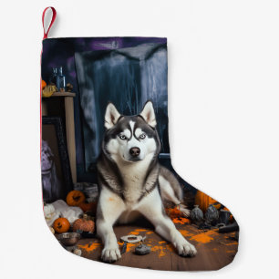 Siberian Husky Pumpkins Halloween Beängstigend Kleiner Weihnachtsstrumpf