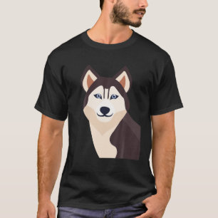 Siberian Husky Puppy Cartoon Art Süße Tier Dog L T-Shirt