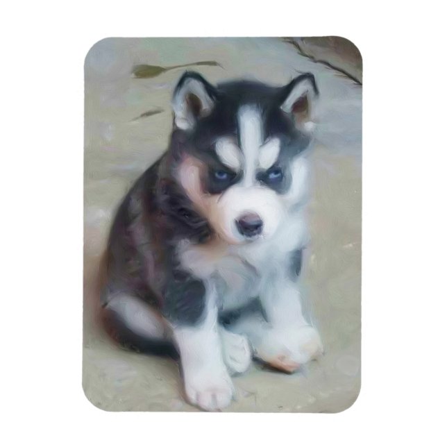 Siberian Husky puppy Magnet (Vertikal)