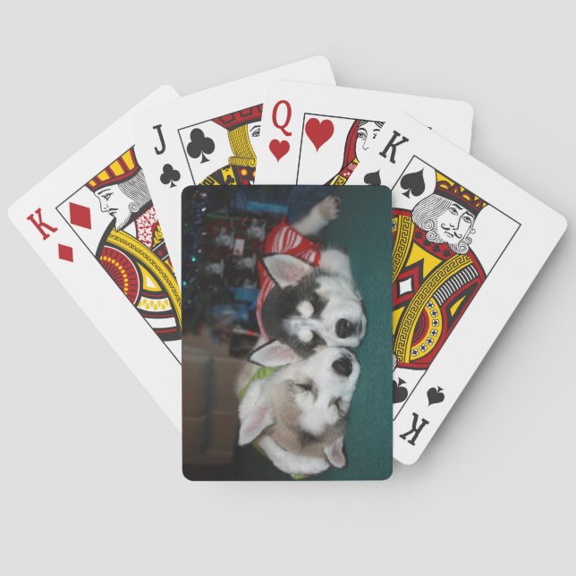 Siberian Husky Puppy Playing Cards Spielkarten (Rückseite)