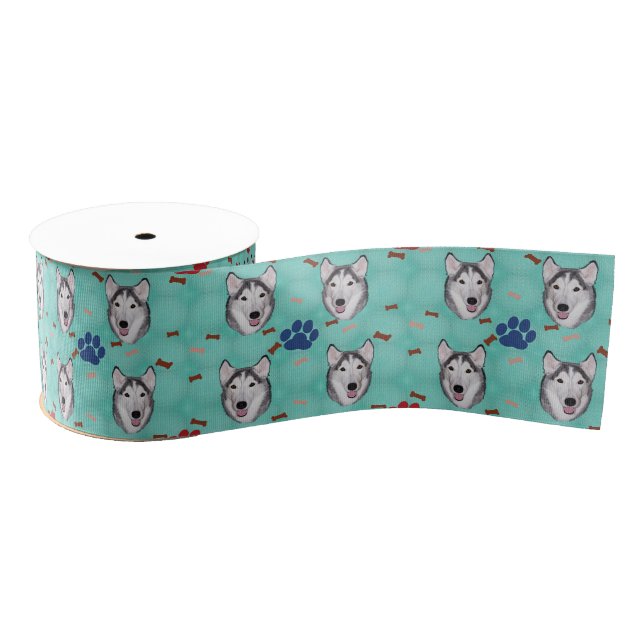 Siberian Husky Ripsband (Spule)
